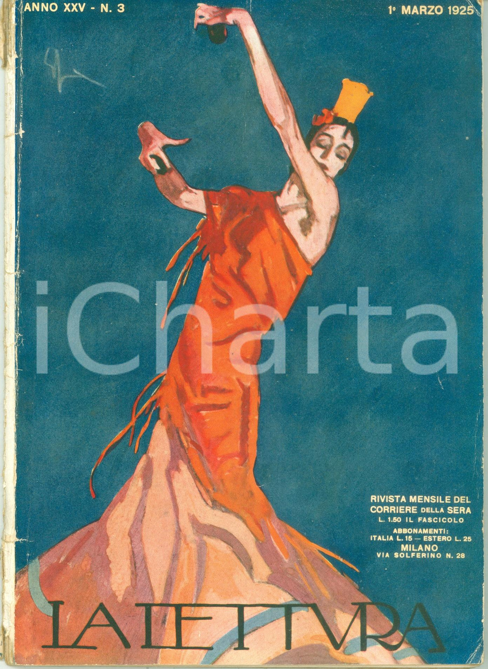Giornale, rivista storica 1925 LA LETTURA Virgilio BROCCHI Miracolo Giuseppe MAZZINI e la SERBIA Illustr. 1