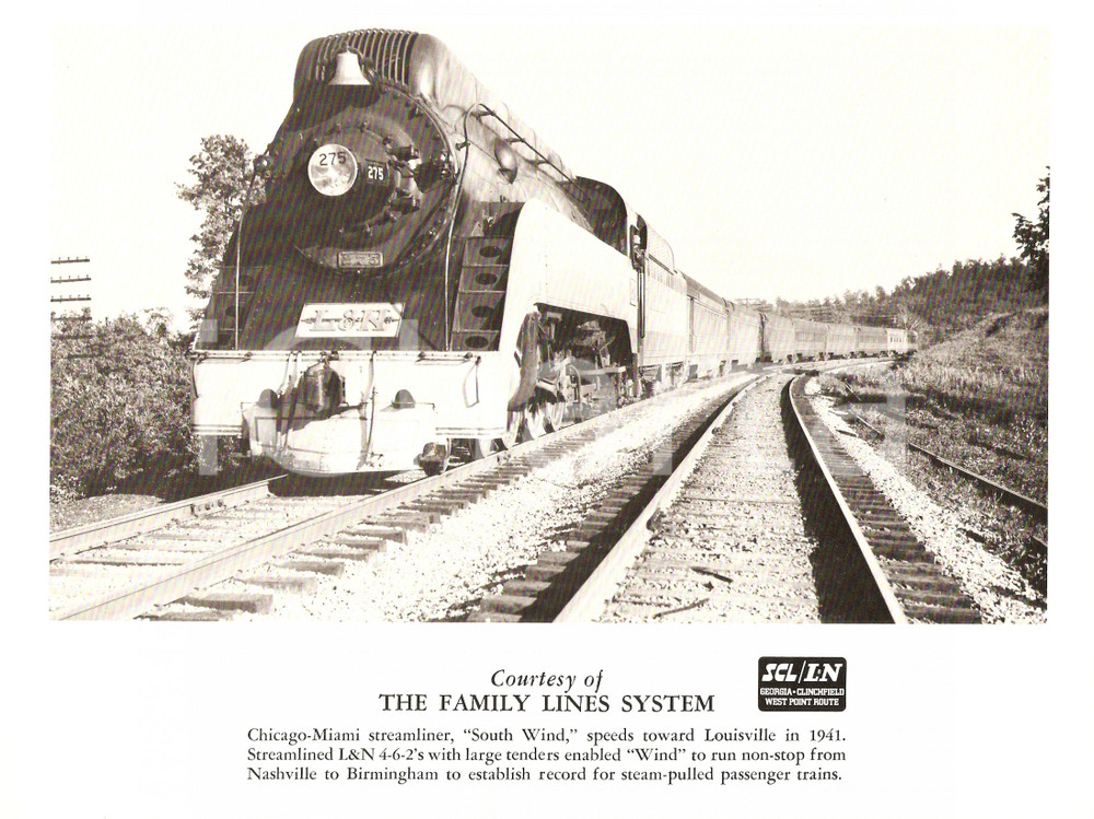 Fotografia d epoca originale 1970 ca USA Family Lines System SOUTH WIND speeds towards LOUISVILLE Photo 1