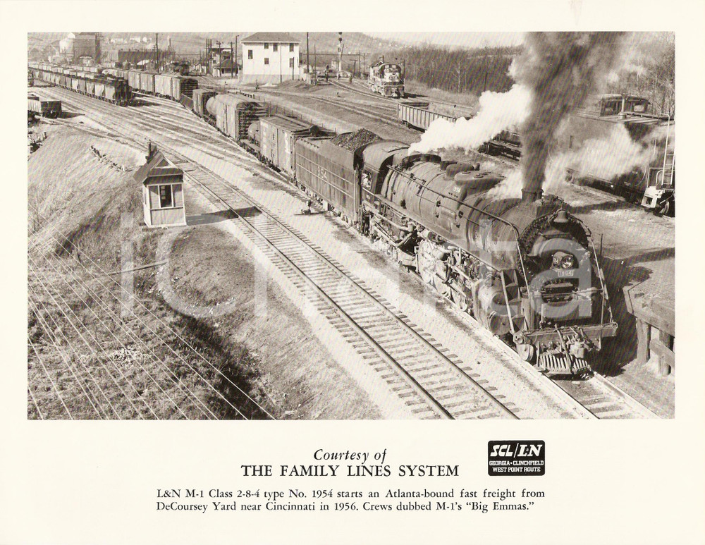 Fotografia d epoca originale 1970 ca WILDER USA Family Lines System BIG EMMAS fast freight DECOURSEY YARD 1