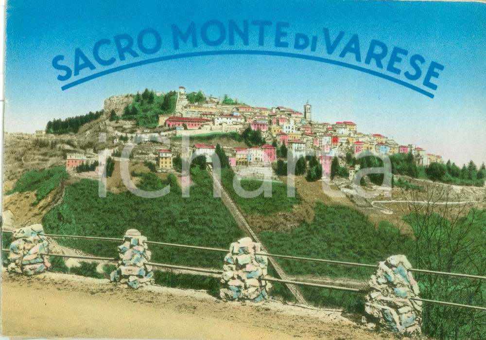 Materiale pubblicitario d’epoca 1955 ca VARESE Santuario del SACRO MONTE Opuscolo ILLUSTRATO 1