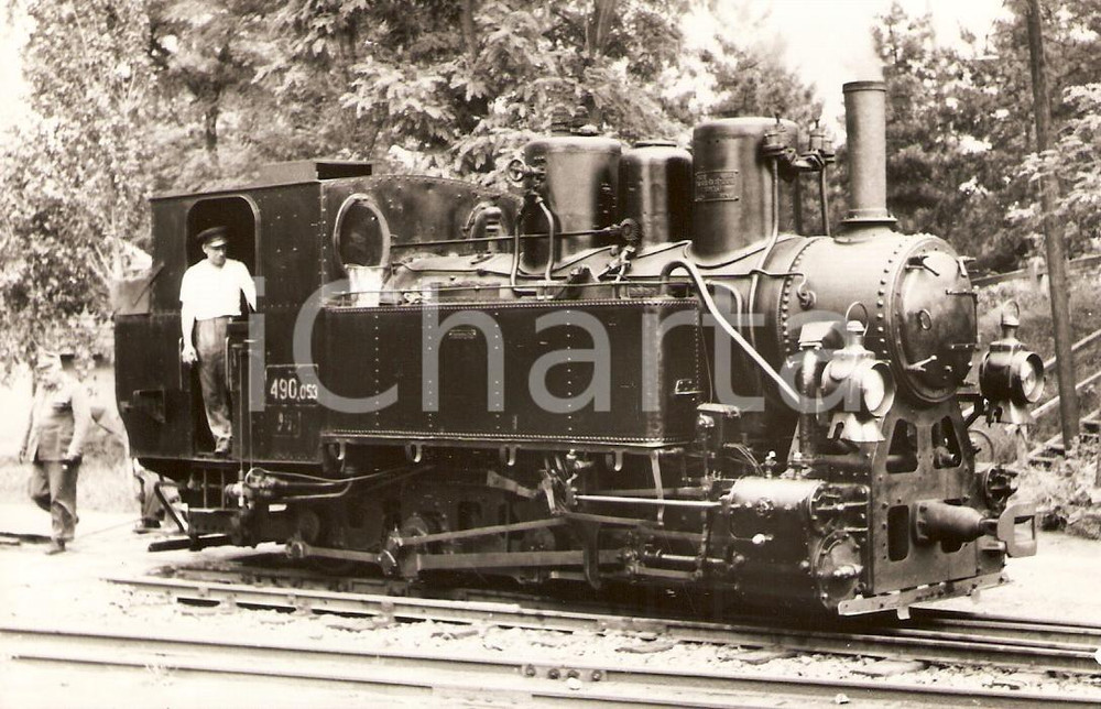 Cartolina originale da collezione 1970 ca UNGHERIA ? Locomotiva a vapore 490.053 Sammlung GRIEBL Cartolina 1