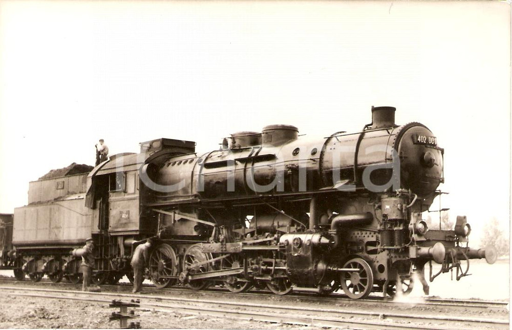 Cartolina originale da collezione 1970 ca UNGHERIA ? Locomotiva a vapore 402.001 Sammlung GRIEBL Cartolina FP 1