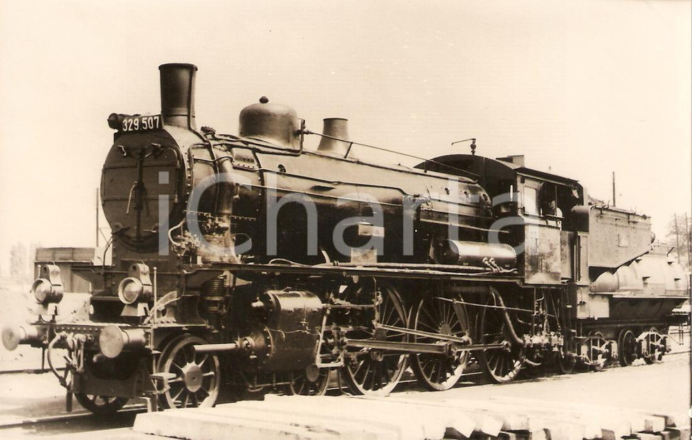 Cartolina originale da collezione 1970 ca UNGHERIA ? Locomotiva a vapore 329.507 Sammlung GRIEBL Cartolina FP 1