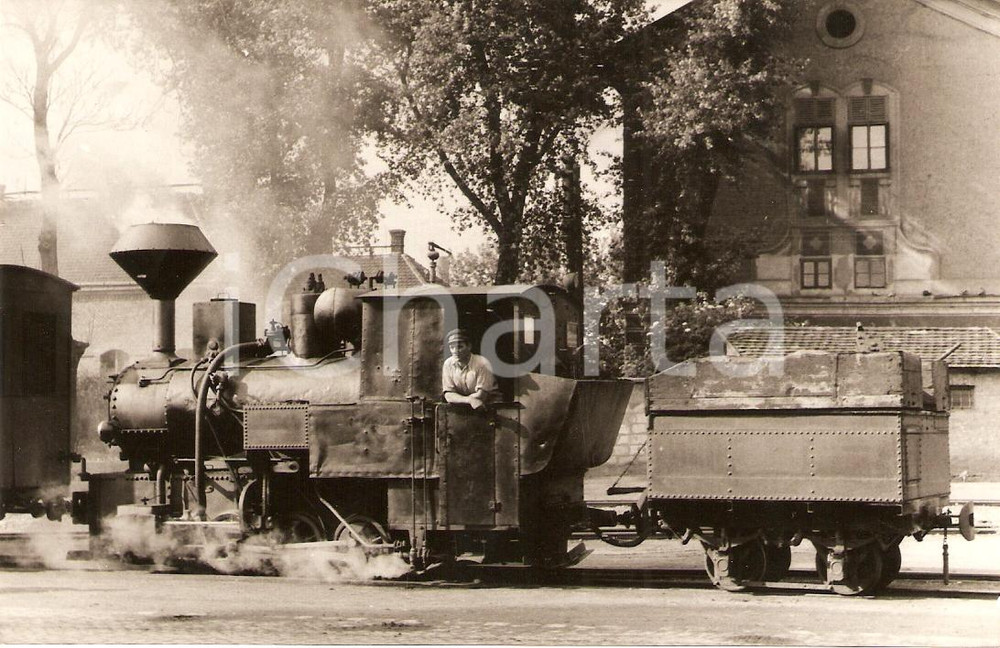 Cartolina originale da collezione 1970 ca UNGHERIA ? Locomotiva a vapore CCCP Sammlung GRIEBL Cartolina ANIMATA 1