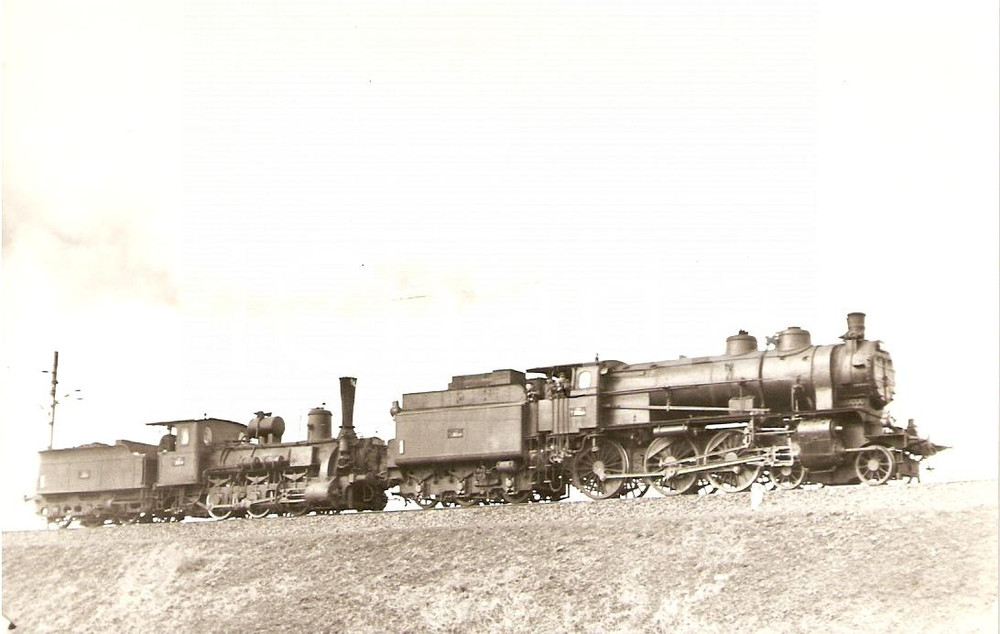 Cartolina originale da collezione 1970 ca UNGHERIA ? Locomotive a vapore CCCP Sammlung GRIEBL Cartolina ANIMATA 1