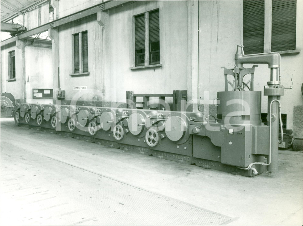 Fotografia d epoca originale 1961 MILANO Ditta Ing. V. FACHINI Trafilatrice autoregolata 9 banchi FOTOGRAFIA 1