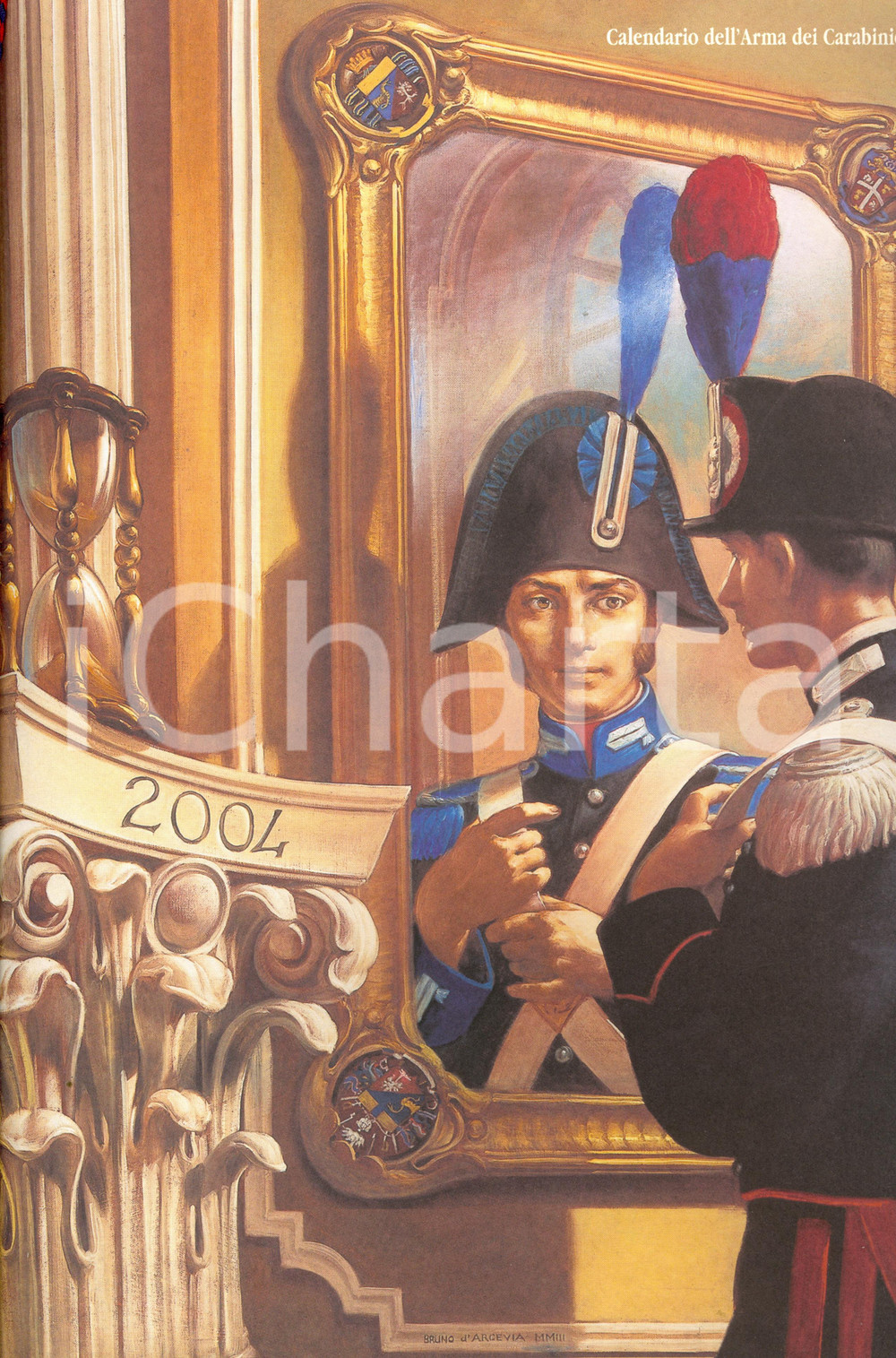 Oggetto da collezione cartaceo 2004 ARMA CARABINIERI Calendario illustrato 190Â° Anniversario dell istituzione 1