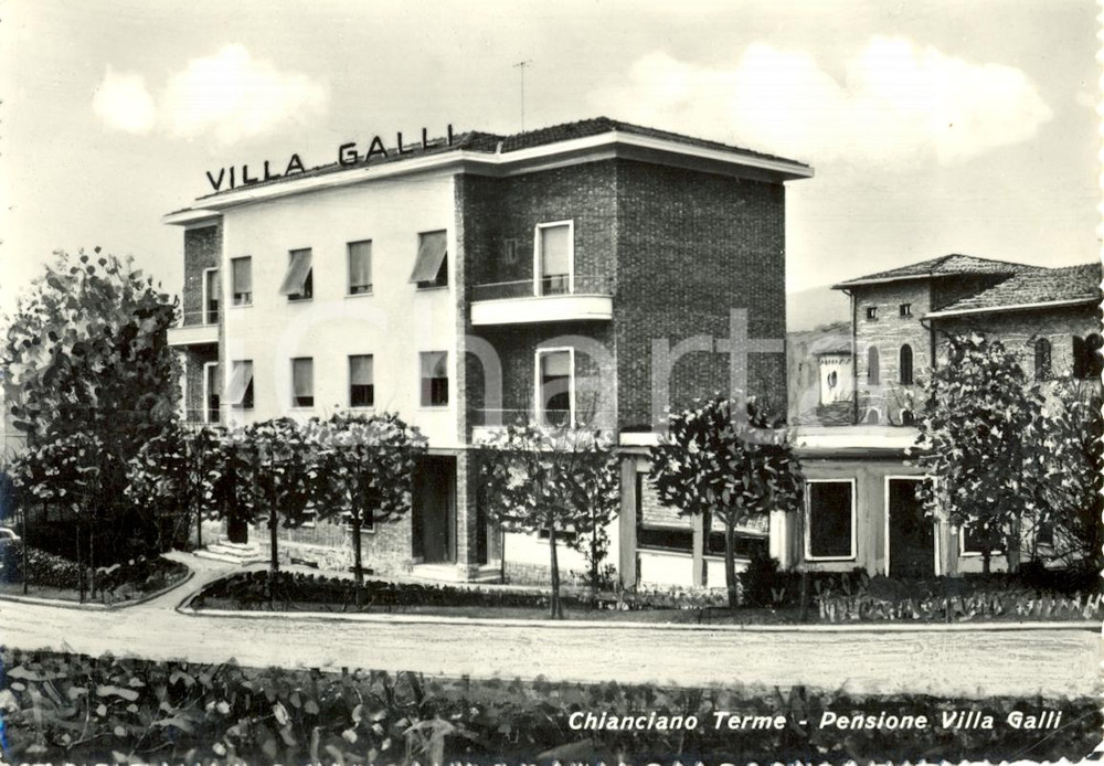 Cartolina originale da collezione 1955 ca CHIANCIANO TERME SI Esterno della pensione VILLA GALLI Cartolina FG 1