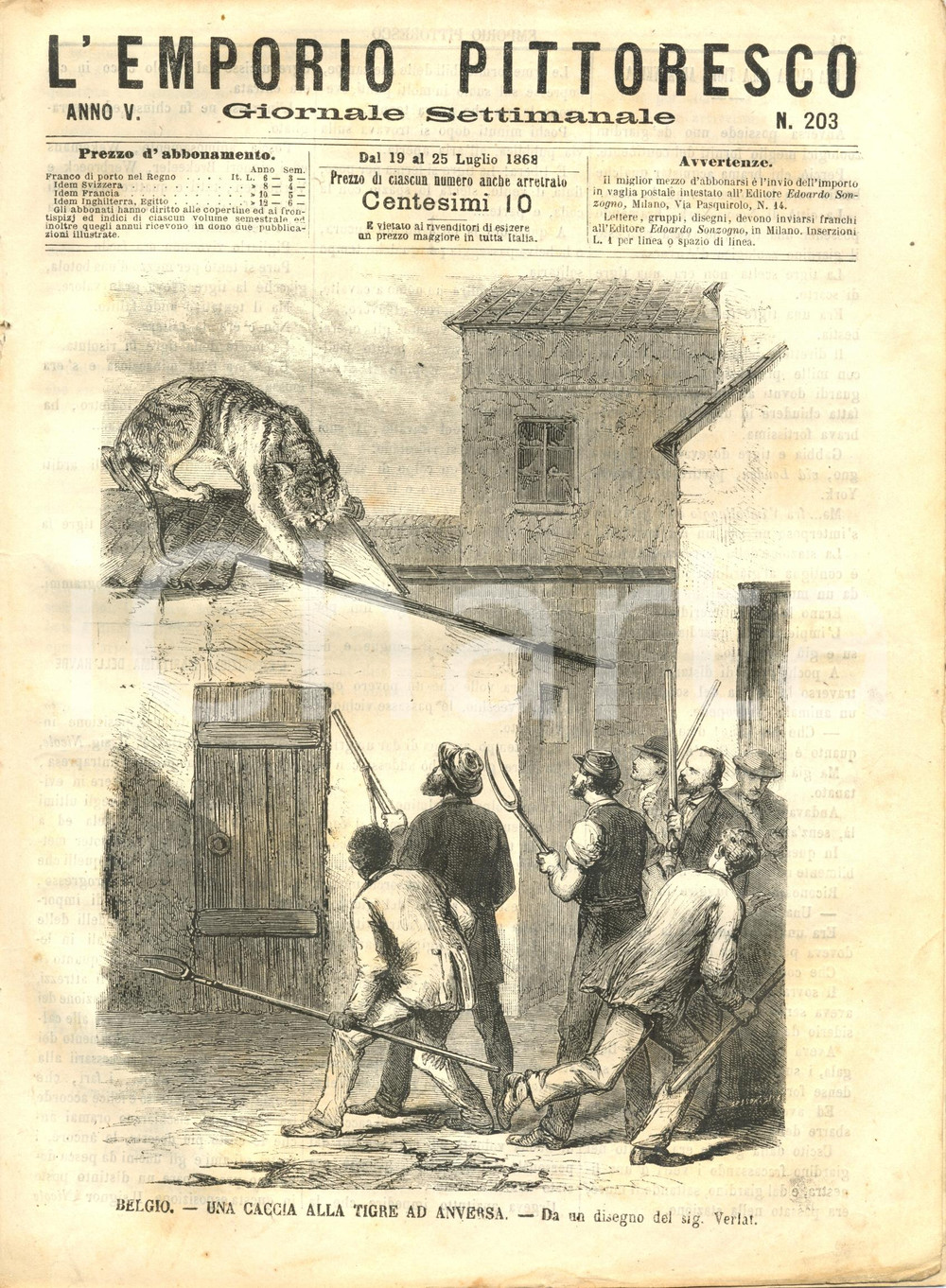 Giornale, rivista storica 1868 L EMPORIO PITTORESCO Esposizione marittima dell Havre Rivista ILLUSTRATA 1