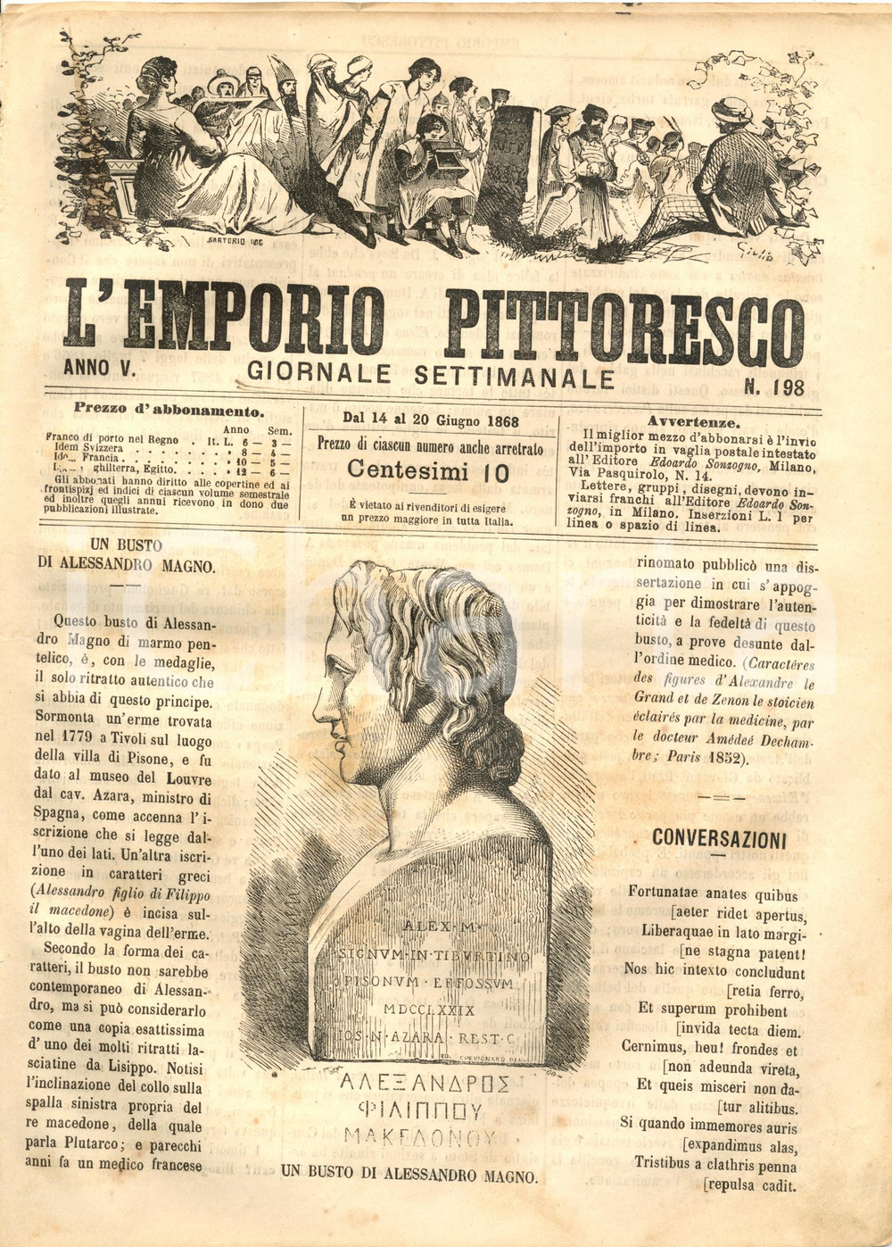 Giornale, rivista storica 1868 L EMPORIO PITTORESCO Georges CLAIRIN Bruciatrici d alghe Rivista ILLUSTRATA 1