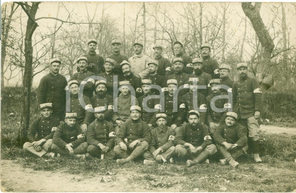 Documento originale, autentico 1915 WWI CAMPAGNE CONTRE LES BOCHES Camarades toulonnais Service MÃ©dical FOTO 1