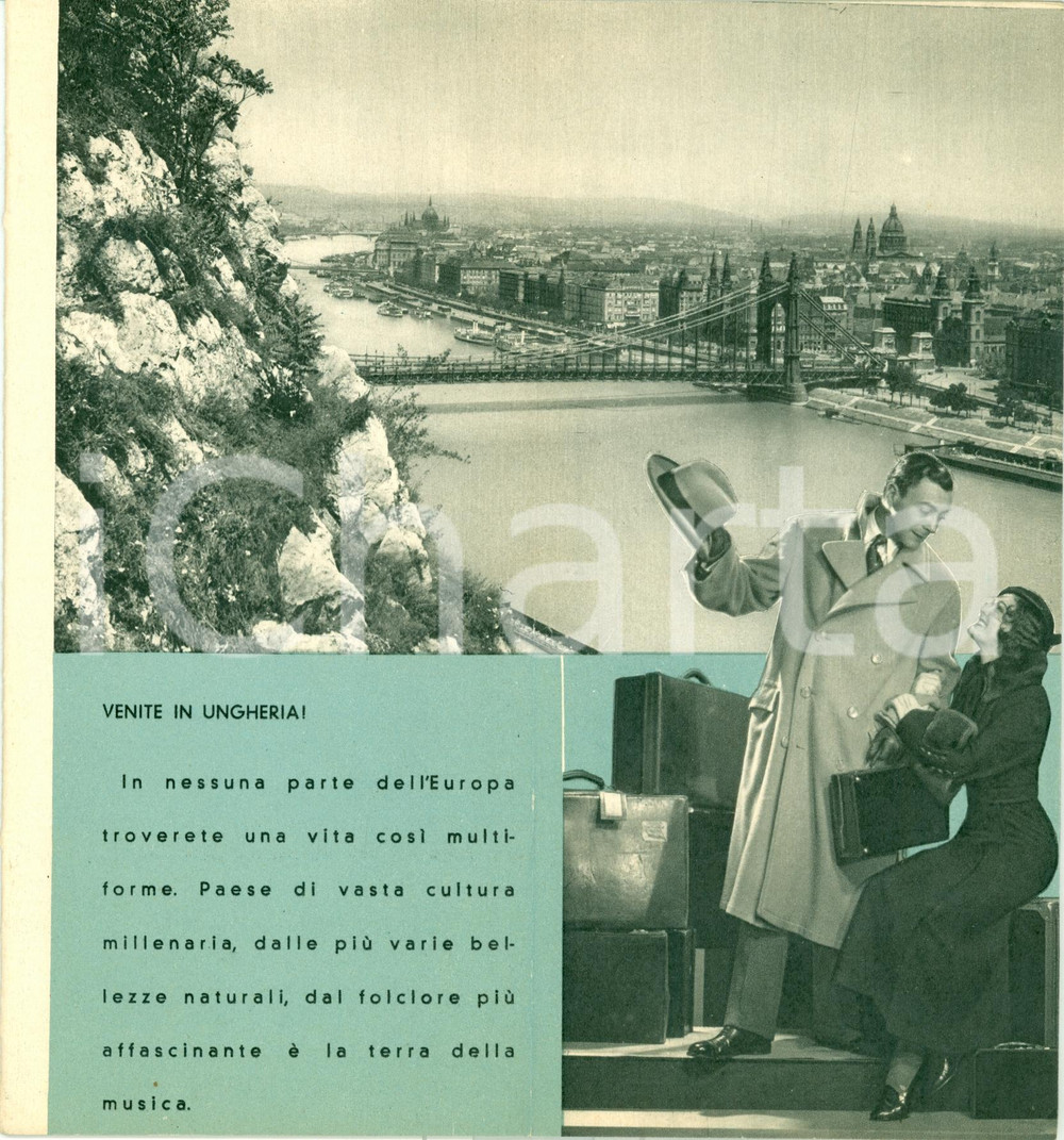 Materiale pubblicitario d’epoca 1950 ca BUDAPEST HU Visitate UNGHERIA Opuscolo turistico ILLUSTRATO 1