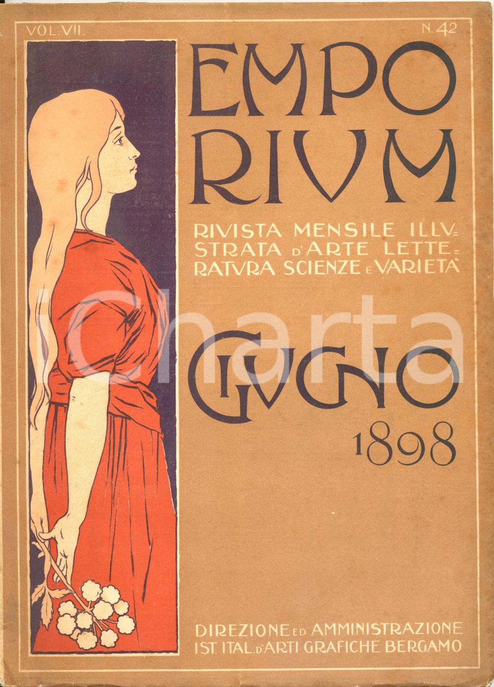 Giornale, rivista storica 1898 EMPORIUM Mara ANTELLING Lorenzo DELLEANI  Maioliche artistiche di PESARO 1