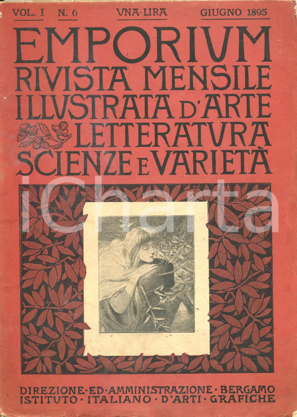 Giornale, rivista storica 1895 EMPORIUM Tramvie funicolari a NEW YORK  Artista Giorgio F. WATTS Rivista 1