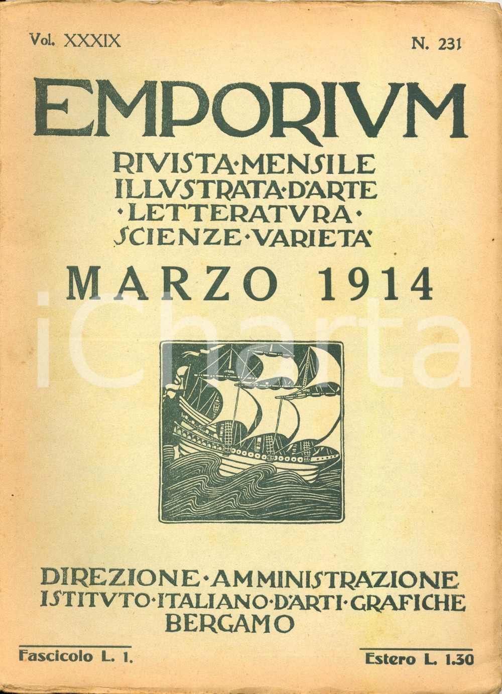 Libro, pubblicazione d epoca 1914 EMPORIUM Orlando GROSSO Arte retrospettiva  Bernardo STROZZI Rivista 1