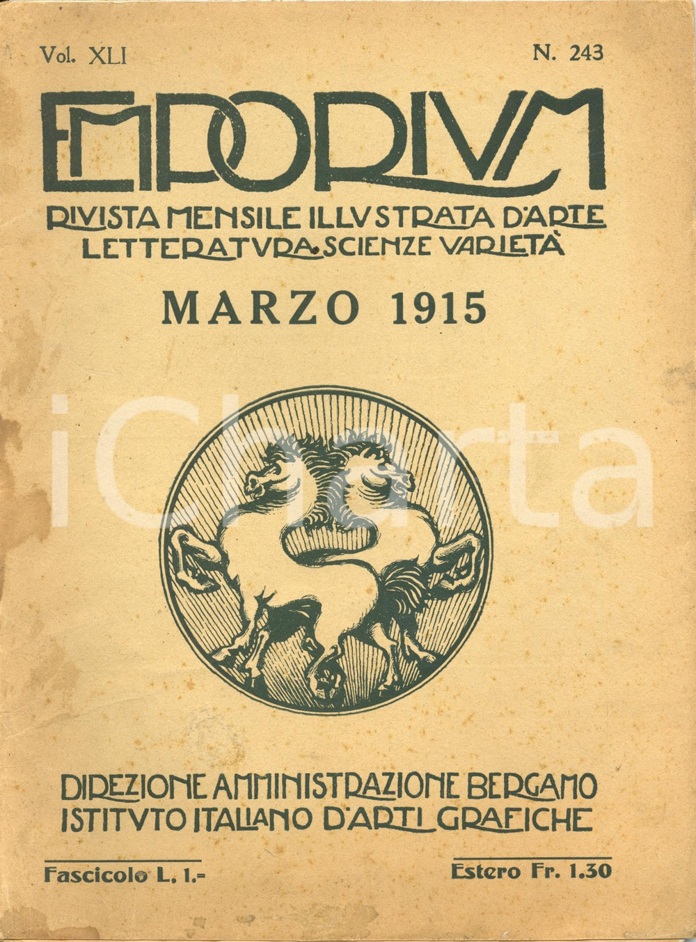 Giornale, rivista storica 1915 EMPORIUM Raffaele CALZINI La mostra nazionale dell incisione Rivista 1