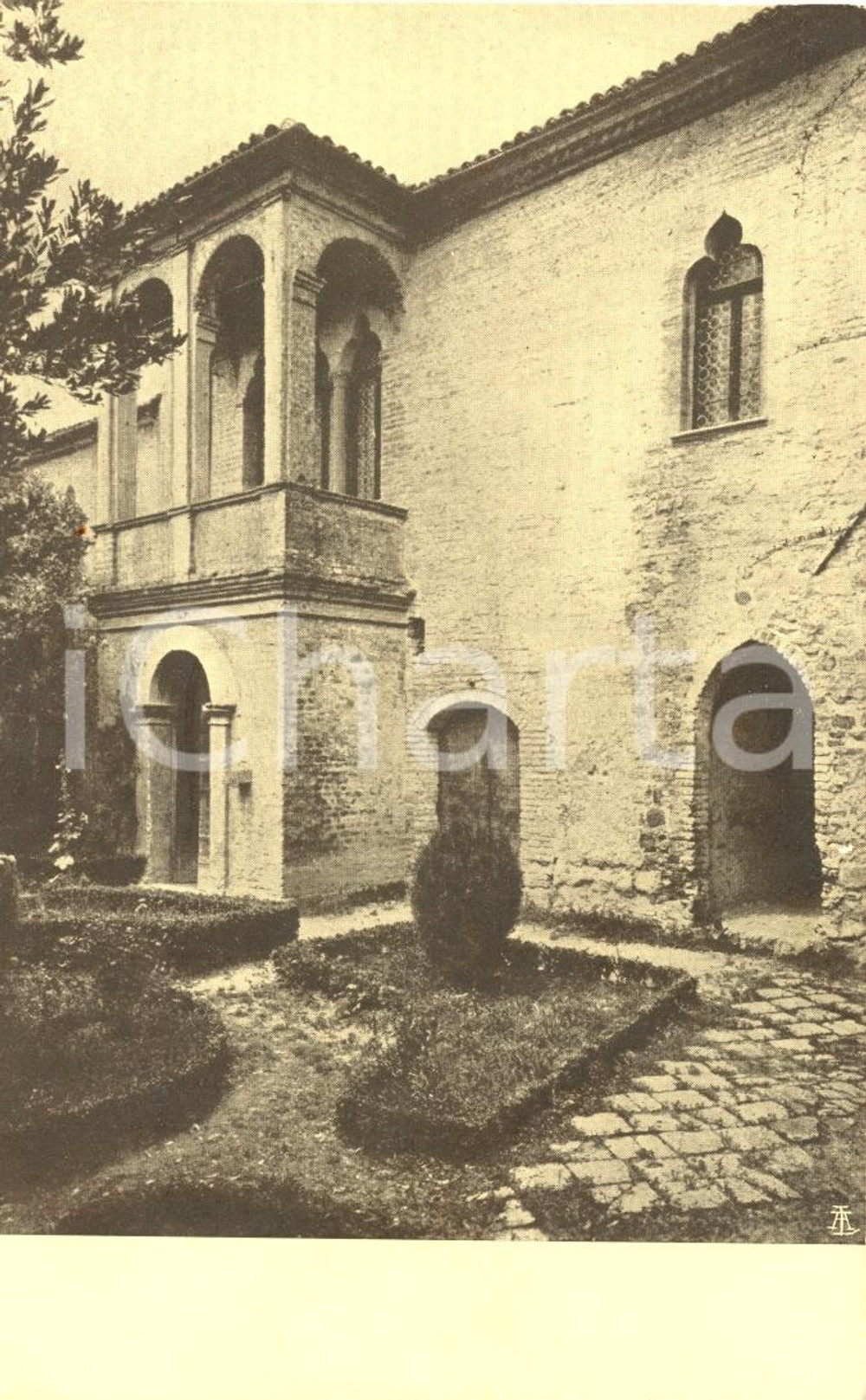 Cartolina originale da collezione 1935 ca ARQUA  PD Veduta CASA DI PETRARCA  GIARDINO Cartolina postale FP NV 1