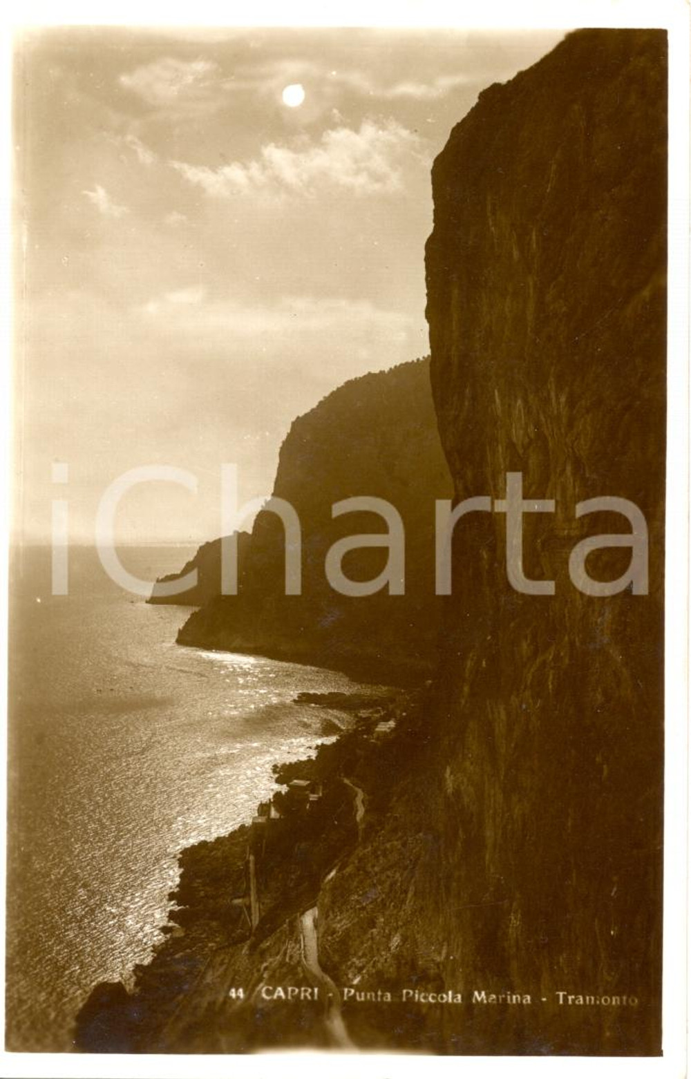 Cartolina originale da collezione 1940 ca CAPRI NA Panorama  Punta Piccola Marina Cartolina postale FP NV 1