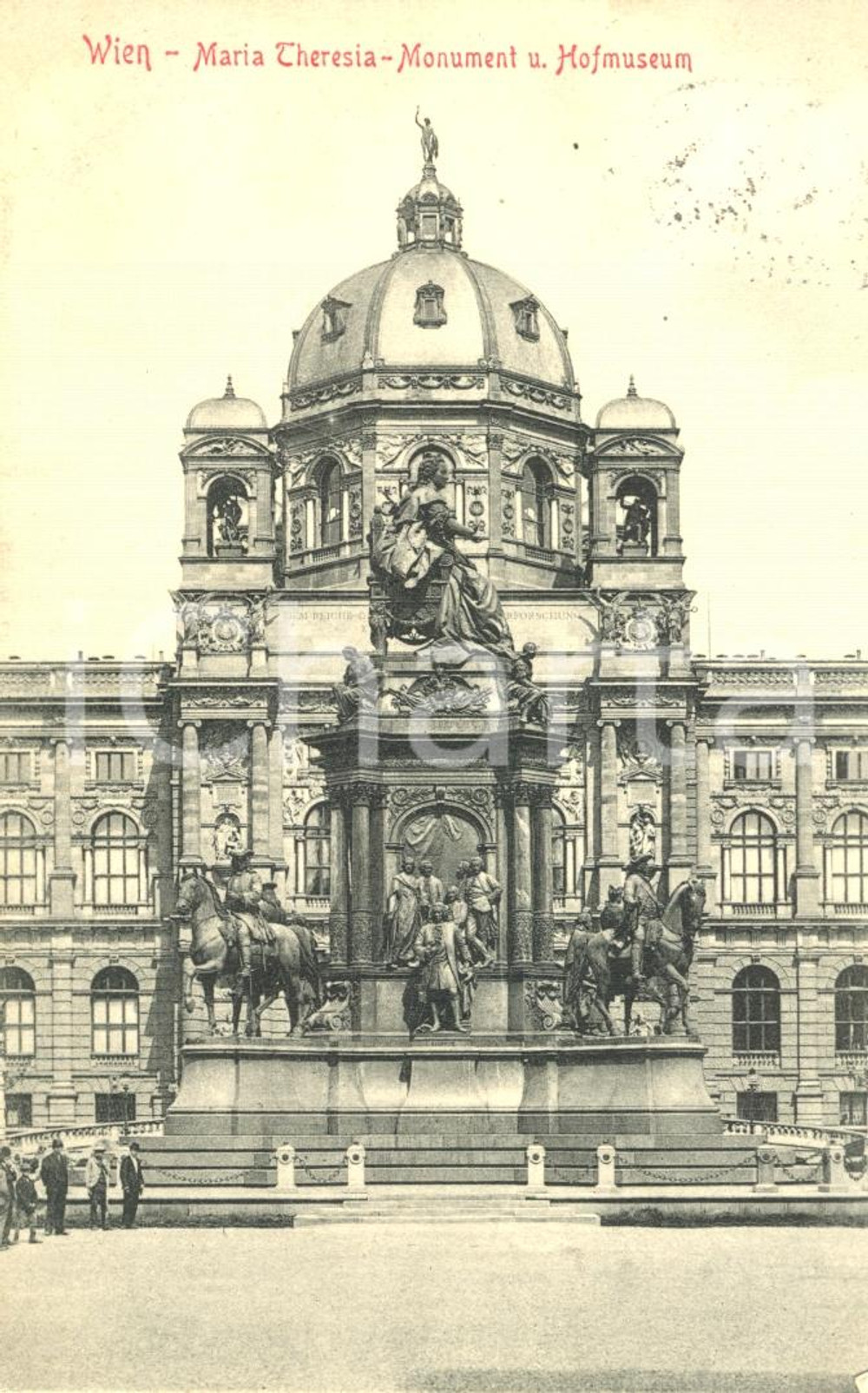 Cartolina originale da collezione 1906 VIENNA A Monumento a Maria Teresa e HOFMUSEUM Cartolina animata FP VG 1