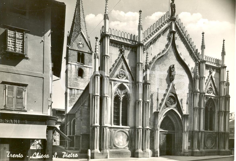 Cartolina originale da collezione 1940 ca TRENTO Veduta della CHIESA DI SAN PIETRO Cartolina postale FG NV 1