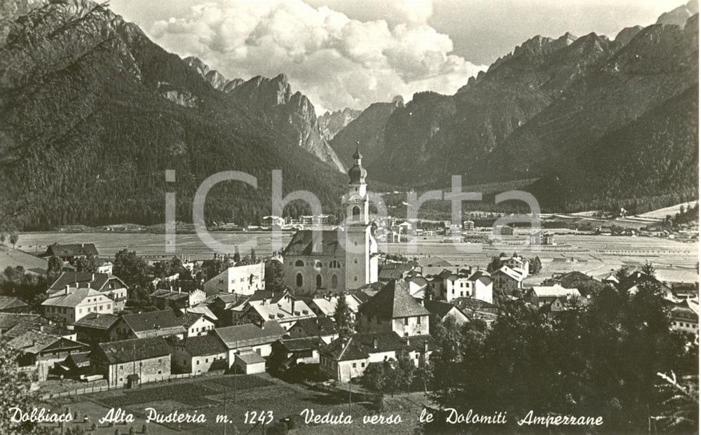 Cartolina originale da collezione 1920 ca DOBBIACO BZ Veduta DOLOMITI AMPEZZANE Alta Pusteria Cartolina postale 1