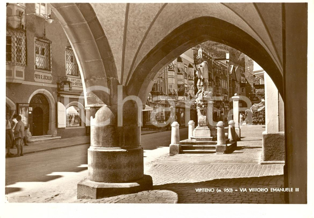 Cartolina originale da collezione 1936 VIPITENO BZ Via Vittorio Emanuele III  FOTO JOCHLER Cartolina animata 1