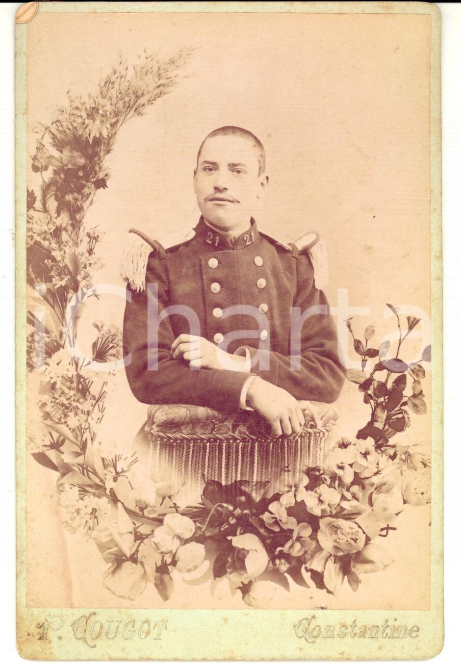 Fotografia d epoca originale 1920 ca CONSTANTINE Algerie ARMEE D AFRIQUE Officier 21e Infanterie COUGOT 1