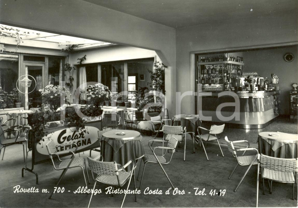 Cartolina originale da collezione 1955 ca ROVETTA BG Interno Albergo COSTA D ORO  ALEMAGNA Cartolina postale 1