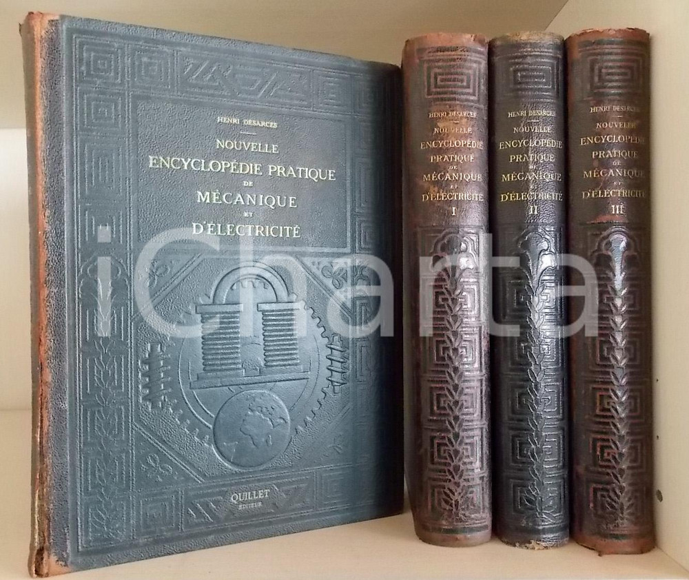 1924 DESARCES Nouvelle encyclopédie pratique de mécanique et d'électricité 4 vol