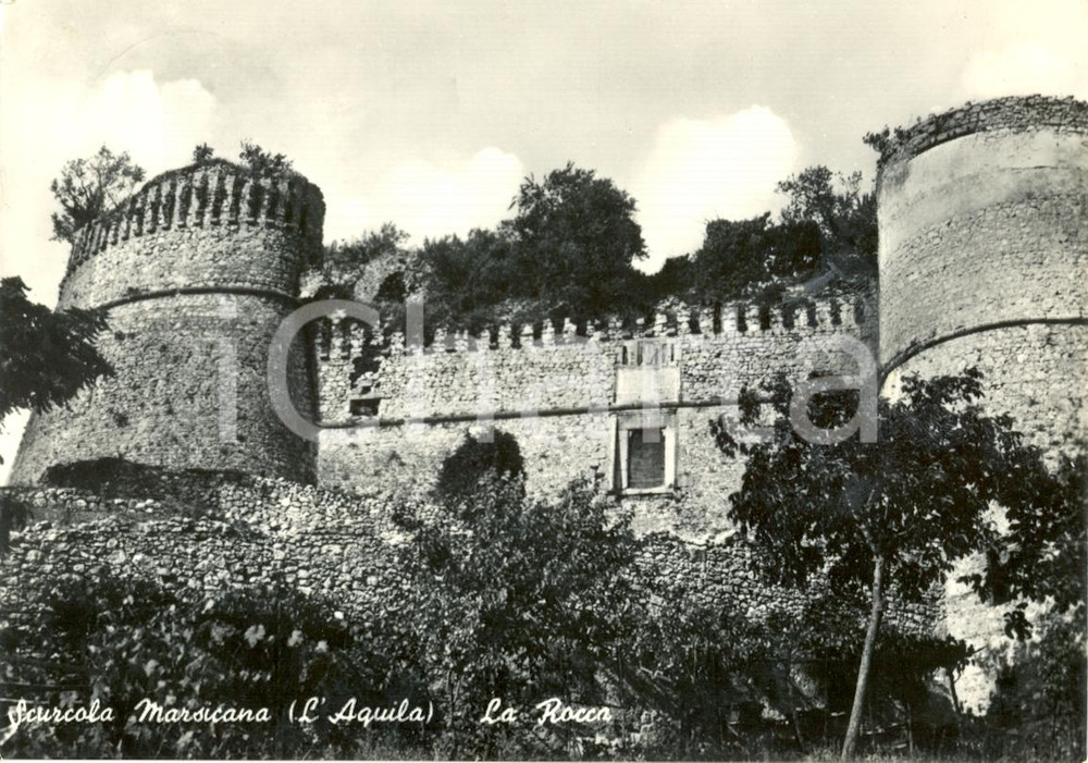 Cartolina originale da collezione 1957 SCURCOLA MARSICANA AQ Vista della ROCCA Cartolina postale FG VG 1