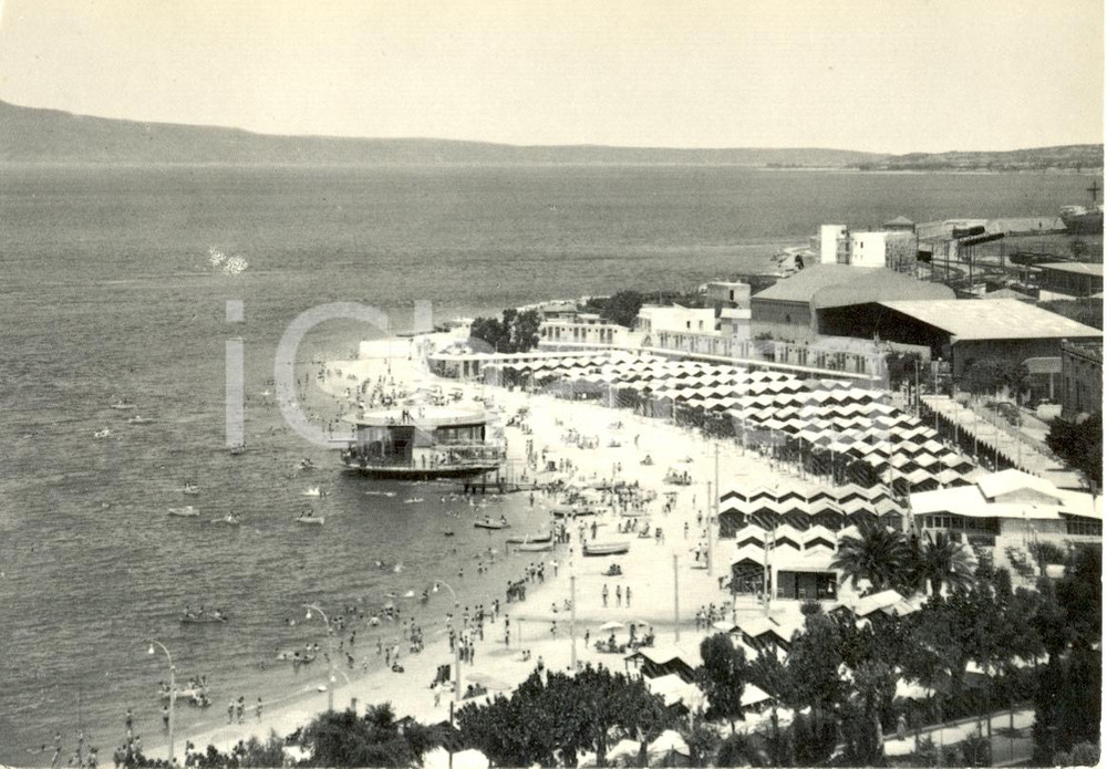Cartolina originale da collezione 1955 ca REGGIO CALABRIA Veduta del Lido Cartolina animata FG NV 1