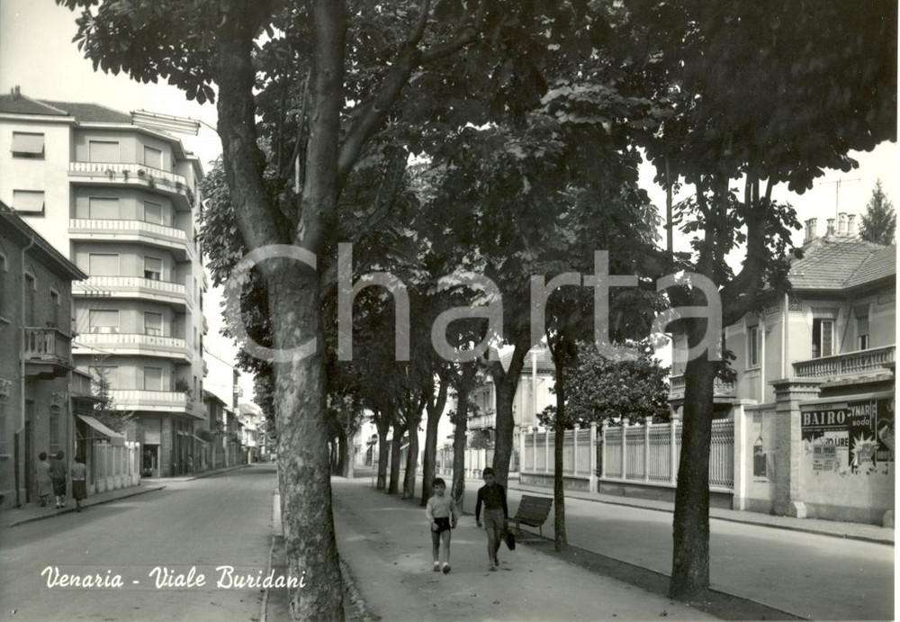 Cartolina originale da collezione 1955 ca VENARIA TO Via Buridani AMARO BAIRO Cartolina animata FG NV 1
