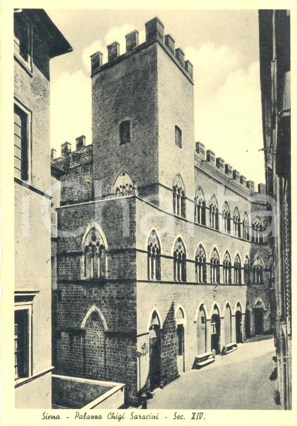 Cartolina originale da collezione 1961 SIENA Veduta Palazzo CHIGI SARACINI Cartolina postale FG VG 1