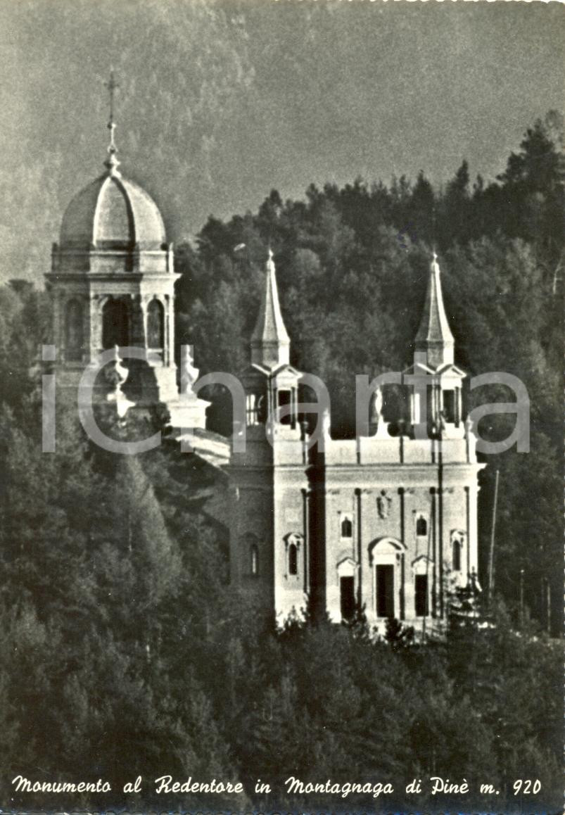 Cartolina originale da collezione 1965 MONTAGNAGA DI PINE  TN Monumento al Redentore Cartolina postale FG VG 1