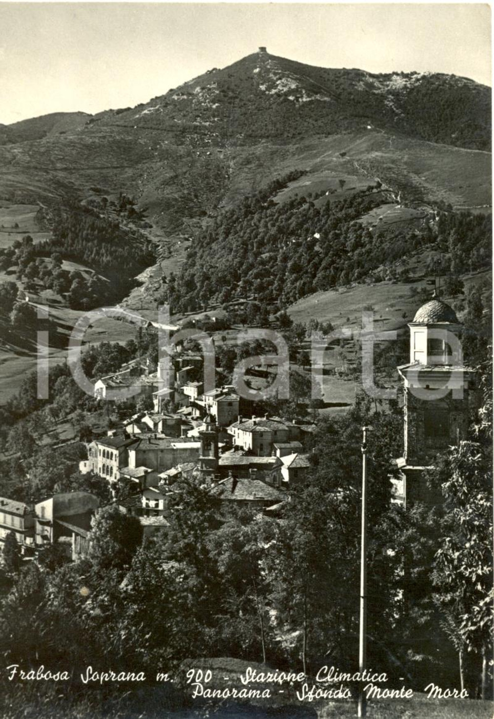 Cartolina originale da collezione 1956 FRABOSA SOPRANA CN Panorama MONTE NERO Cartolina postale FG VG 1