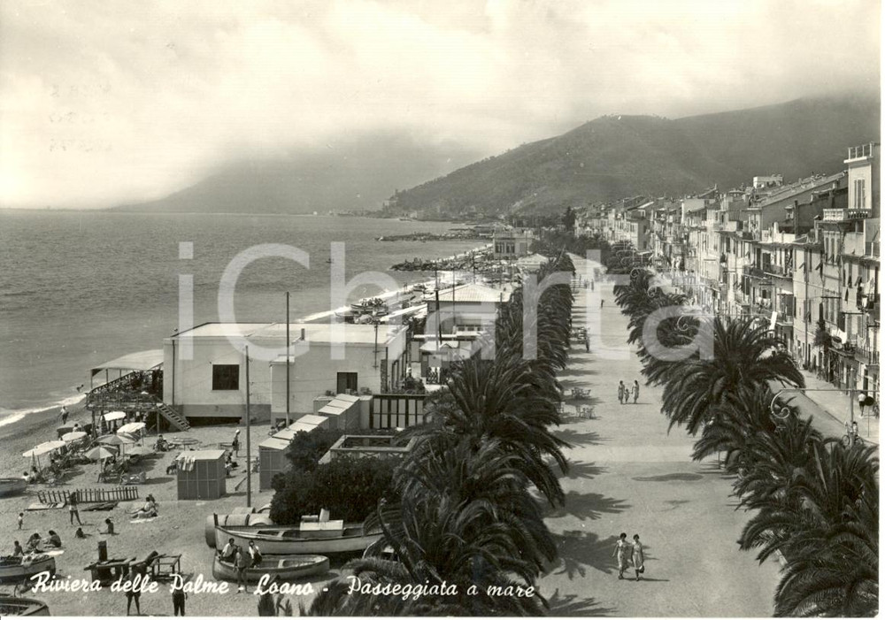 Cartolina originale da collezione 1955 ca LOANO SV Veduta della Riviera delle Palme Cartolina animata FG NV 1