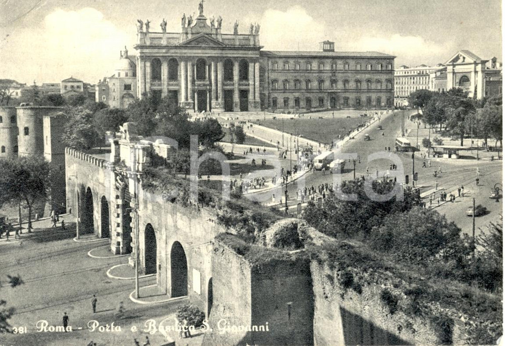 Cartolina originale da collezione 1968 ROMA Porta e Basilica di SAN GIOVANNI IN LATERANO Cartolina animata FG VG 1