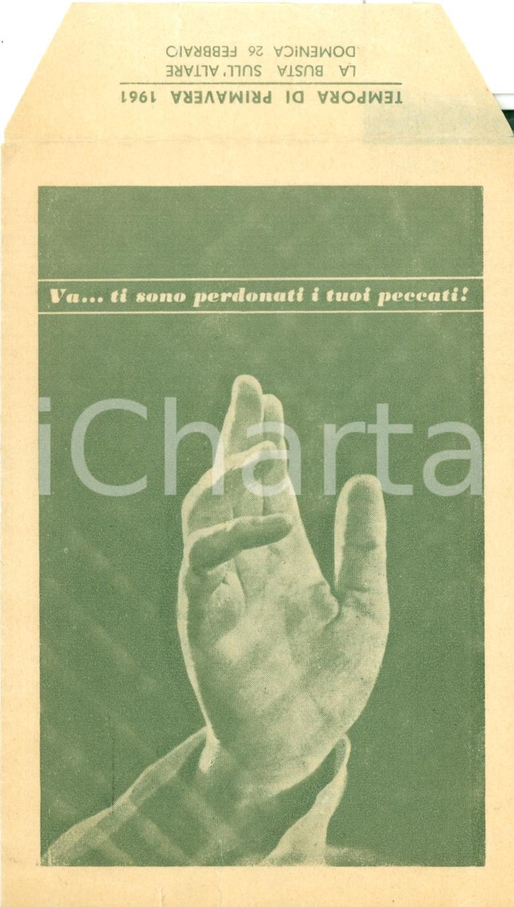Materiale pubblicitario d’epoca 1961 TRIESTE Seminario Vescovile Busta per TEMPORA di Primavera 1
