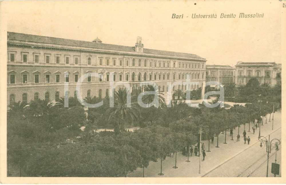Cartolina originale da collezione 1939 BARI UniversitÃ  Benito MUSSOLINI Cartolina ANIMATA FP VG 1
