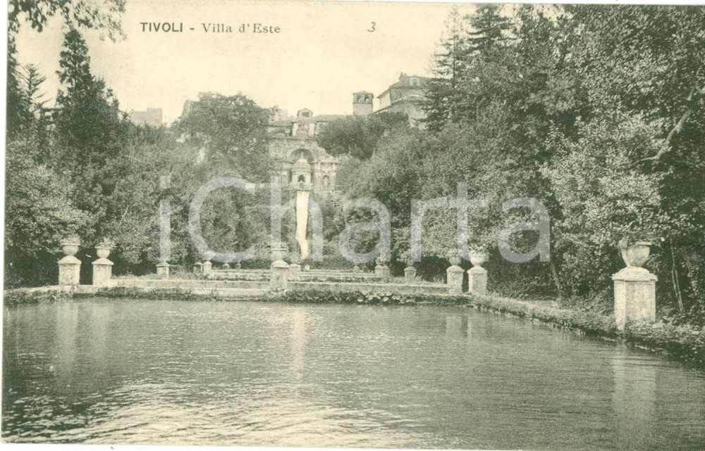 Cartolina originale da collezione 1920 ca TIVOLI RM Veduta Parco di VILLA D ESTE Cartolina postale FP NV 1