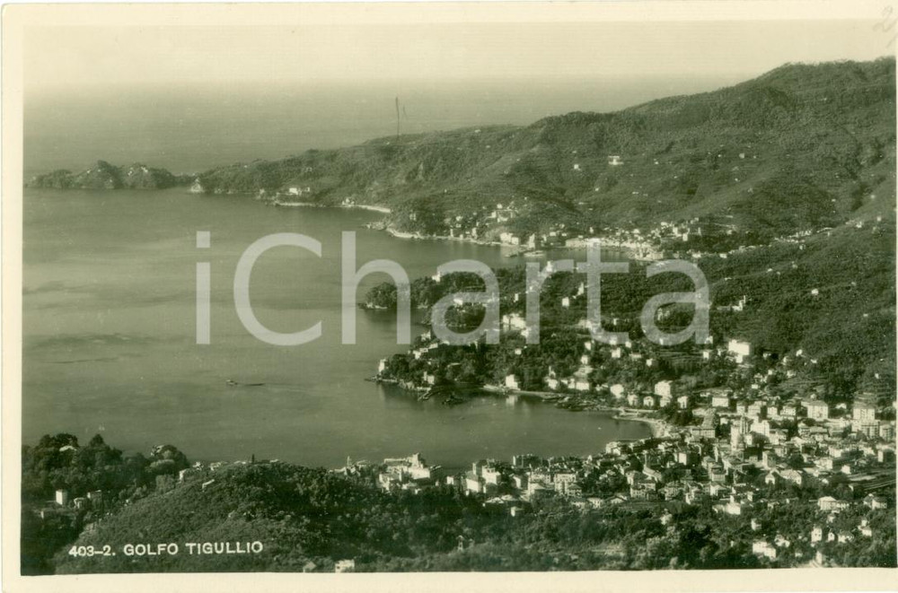 Cartolina originale da collezione 1940 ca RAPALLO GE Veduta del Golfo del TIGULLIO Cartolina FP NV 1