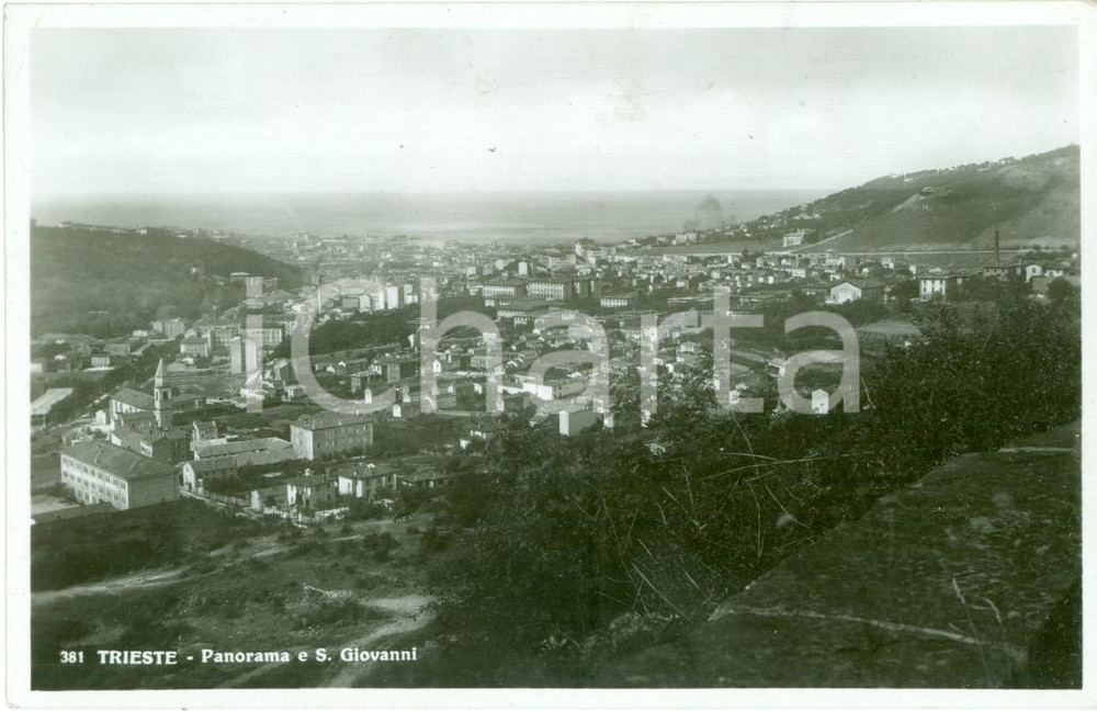 Cartolina originale da collezione 1938 TRIESTE Panorama rione SAN GIOVANNI Cartolina postale FP NV 1