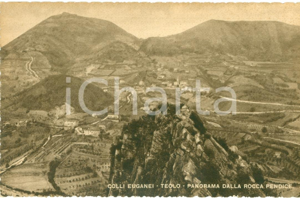 Cartolina originale da collezione 1930 ca TEOLO PD Veduta Colli EUGANEI da Rocca PENDICE Cartolina FP NV 1