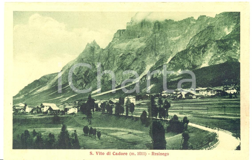 Cartolina originale da collezione 1930 ca SAN VITO DI CADORE BL Villaggio di RESINEGO Cartolina FP NV 1