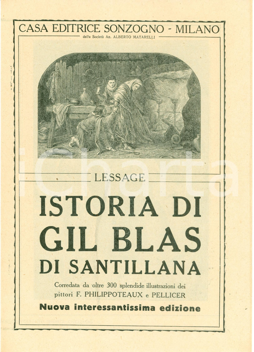 Oggetto da collezione cartaceo 1927 SONZOGNO Alain RenÃ© LE SAGE Istoria GIL BLAS Opuscolo ILLUSTRATO 1