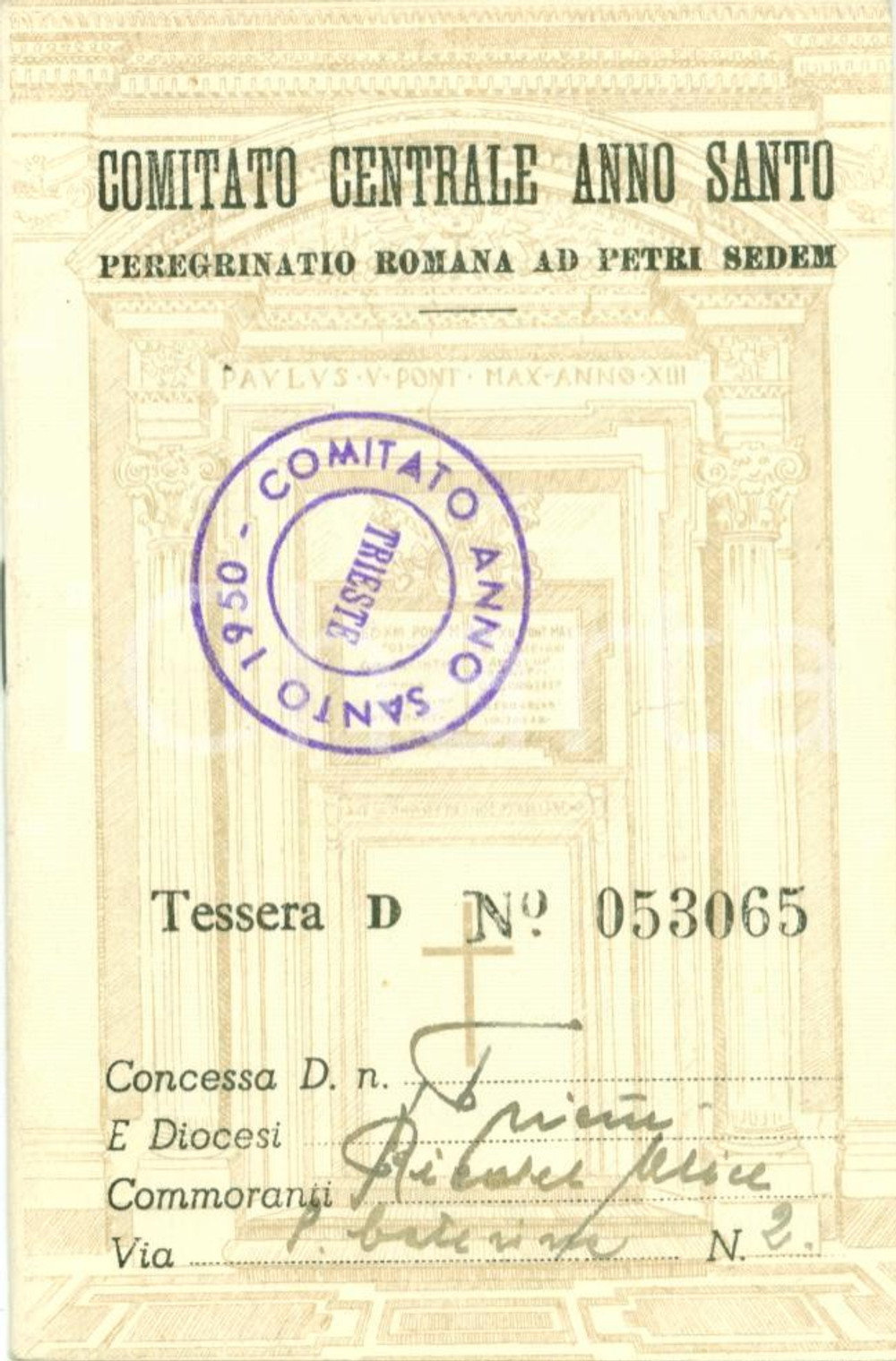 Documento originale, autentico 1950 FERROVIE DELLO STATO Libretto pellegrinaggio per ANNO SANTO buoni trasporti 1
