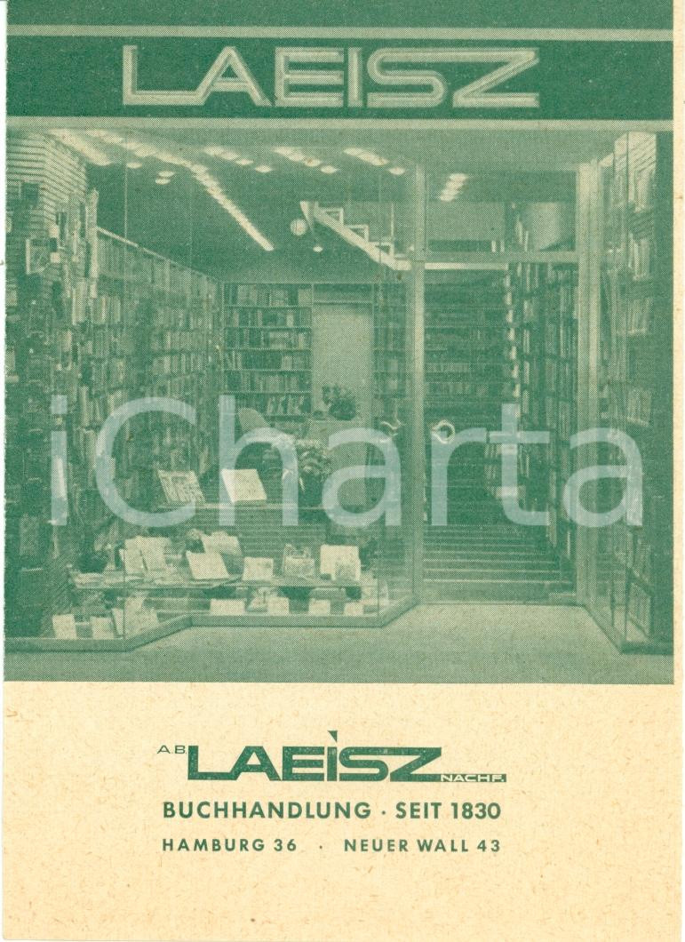 Materiale pubblicitario d’epoca 1961 HAMBURG Libreria editrice A.B. LAEISZ  Catalogo pieghevole 1 1