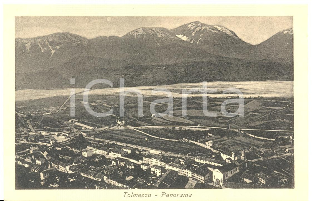 Cartolina originale da collezione 1930 ca TOLMEZZO UD Veduta panoramica con monte STRABUT Cartolina FP NV 1