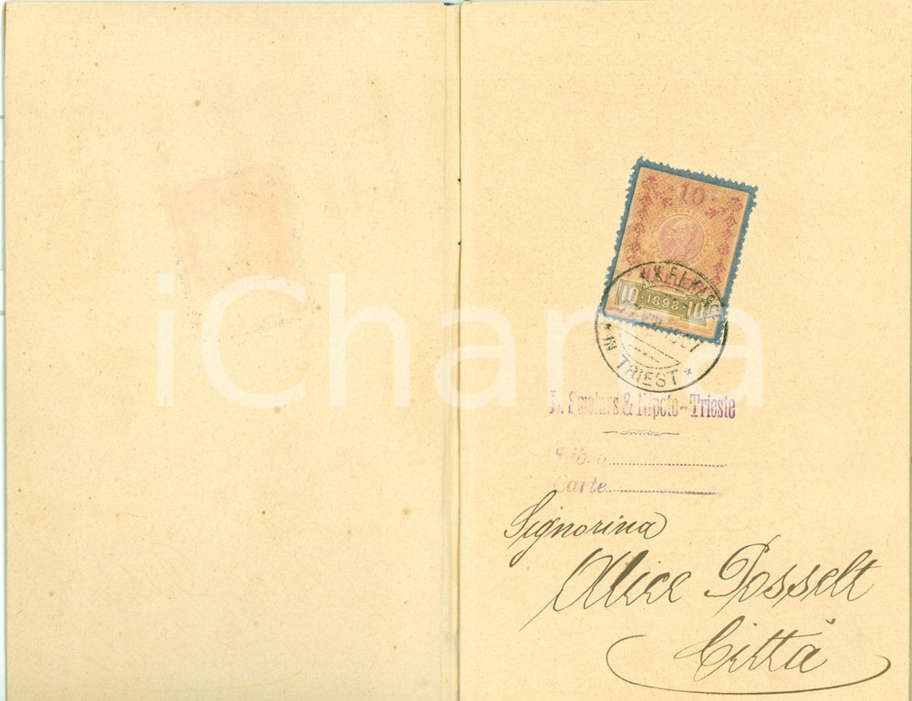 Documento originale, autentico 1907 TRIESTE Conti biancheria CAVALCANTE & BISIACH per Alice POSSELT Documento 1