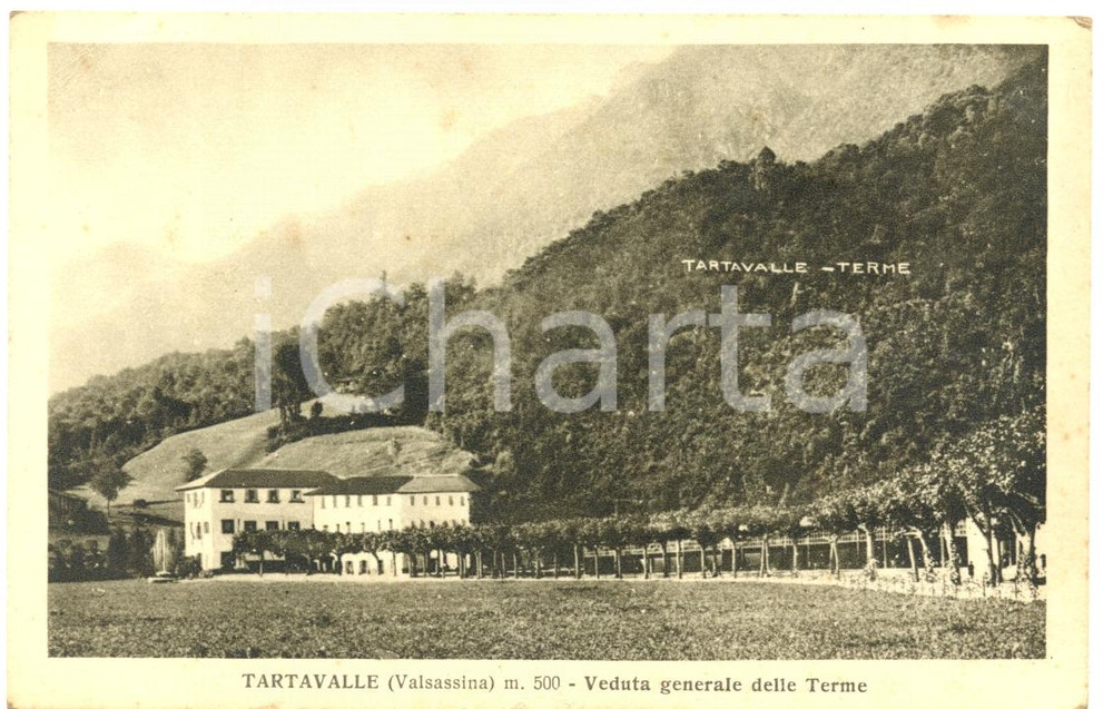 Cartolina originale da collezione 1930 ca TACENO LC Frazione TARTAVALLE panorama con terme Cartolina FP NV 1